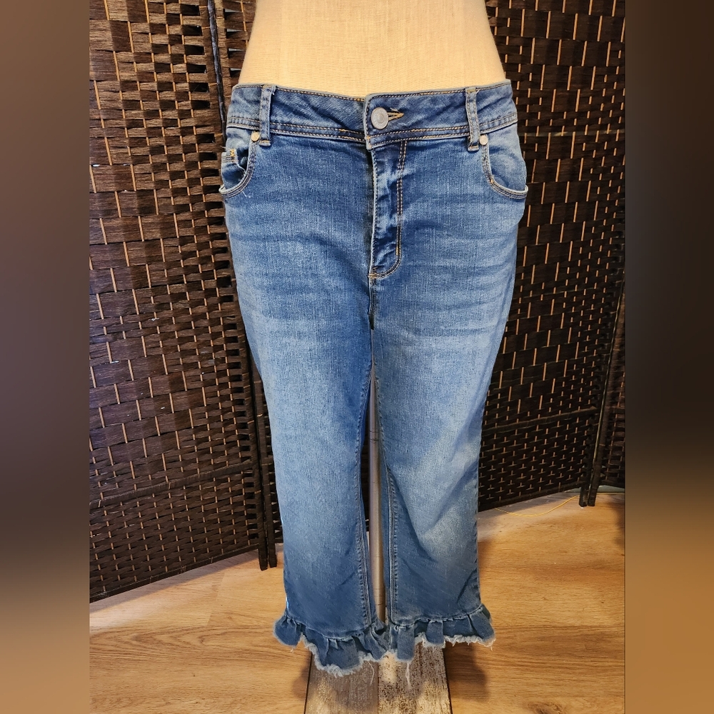 Blue Ruffle Crop EST 1946 Women's Jeans